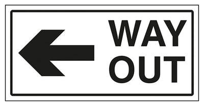 Way Out Arrow Left Sign