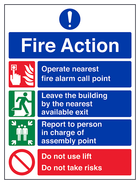 4 Point Fire Action Notice - Do Not Use Lift