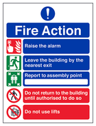 5 Point Fire Action Notice/Do Not Use Lifts