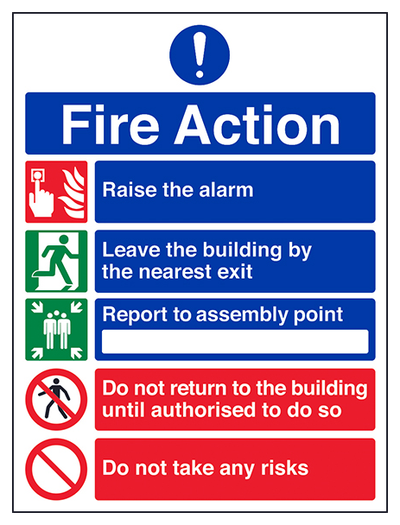 5 Point Fire Action Notice Do Not Take Risks