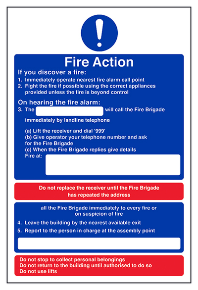 Fire Action If You Discover A Fire On Hearing Alarm