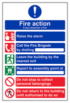 6 Point Fire Action - If You Discover A Fire