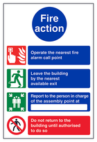 4 Point Fire Action Notice/Operate Nearest Fire Alarm