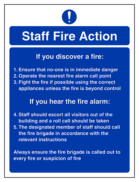 Fire Instructions For Staff