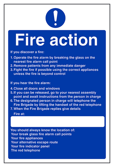 Nursing Fire Action If You Hear The Fire Alarm