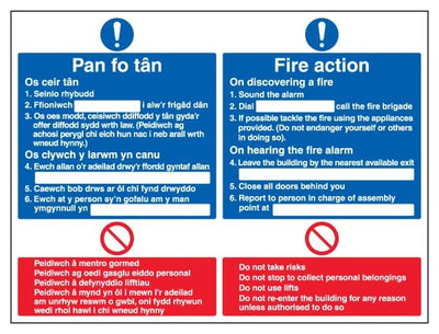 Welsh English Fire Action On Discovering A Fire