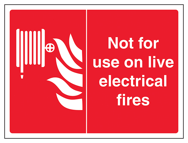 Not For Use On Live Electrical Fires Landscape