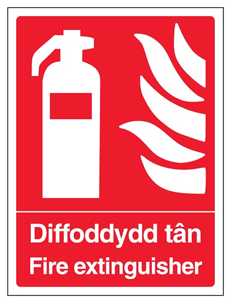 Welsh English Fire Extinguisher Portrait
