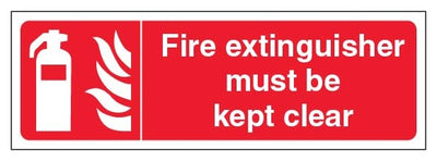 Fire Extinguisher Must Be Kept Clear Landscape