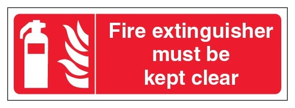 Fire Extinguisher Must Be Kept Clear Landscape
