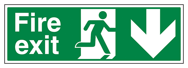 Fire Exit Arrow Down