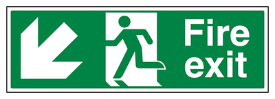 Fire Exit Arrow Down Left