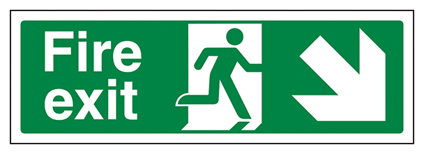 Fire Exit Arrow Down Right