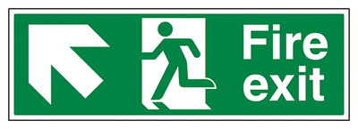 Fire Exit Arrow Up Left