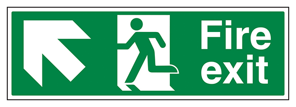 Fire Exit Arrow Up Left