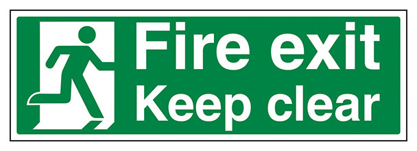 Fire Exit Keep Clear With Running Man