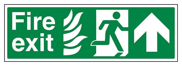 Nhs Fire Exit Arrow Up