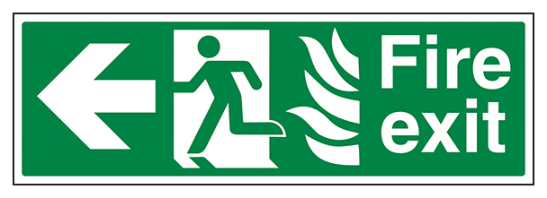 Nhs Fire Exit Arrow Left