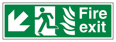 Nhs Fire Exit Arrow Down Left