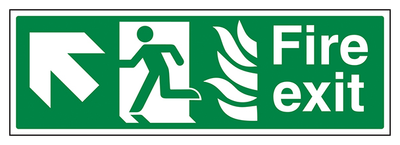Nhs Fire Exit Arrow Up Left