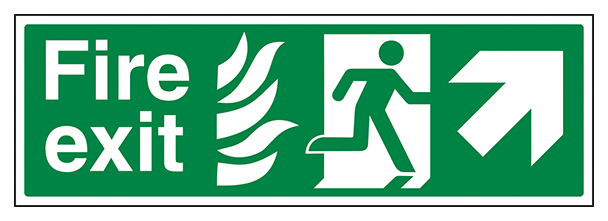 Nhs Fire Exit Arrow Up Right