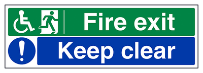 Wheel Chair Fire Exit Keep Clear