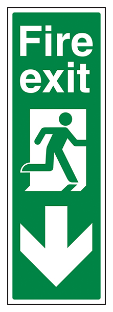 Portrait Fire Exit Arrow Down