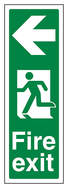 Portrait Fire Exit Arrow Left