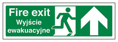 English Polish Fire Exit Arrow Up