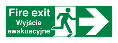 English Polish Fire Exit Arrow Right
