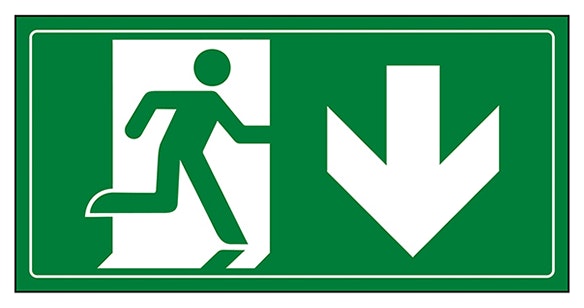 Fire Exit Man Running Down 1