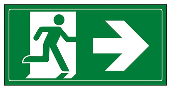 Fire Exit Man Running Right 1