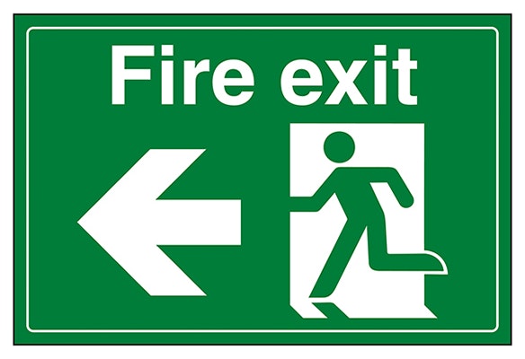 Fire Exit Man Running Left