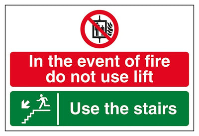In The Event Of Fire Do Not Use Lift Use The Stairs Down Left