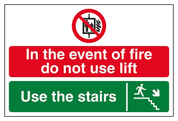 In The Event Of Fire Do Not Use Lift Use The Stairs Down Right