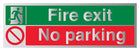 Fire Exit / No Parking - Aluminium Effect