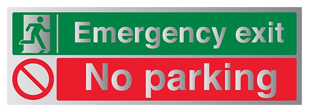 Emergency Exit No Parking Aluminium Effect
