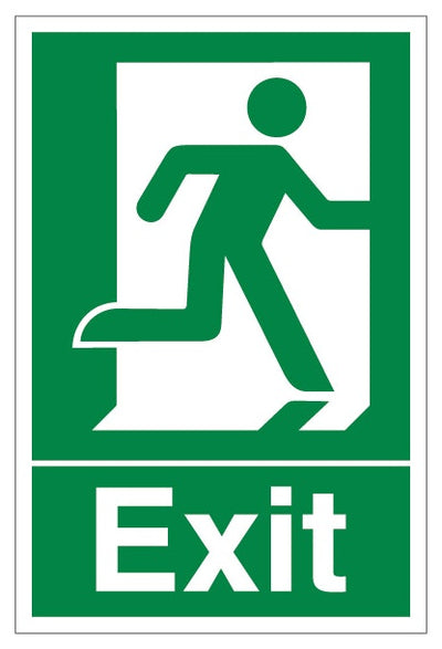 Exit Man Running Right Portrait