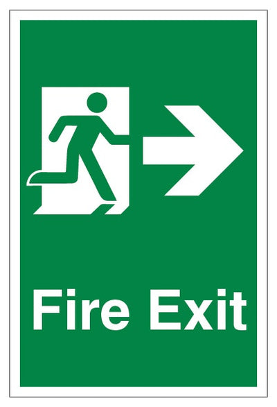 Fire Exit Arrow Right Portrait
