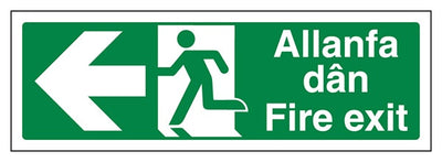 Welsh English Fire Exit Arrow Left