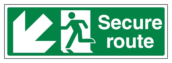 Secure Route Arrow Down Left