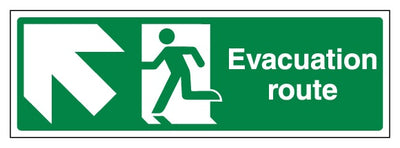 Evacuation Route Arrow Up Left