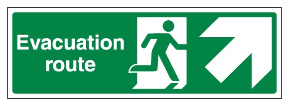 Evacuation Route Arrow Up Right
