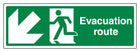 Evacuation Route Arrow Down Left