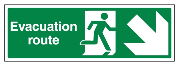 Evacuation Route Arrow Down Right