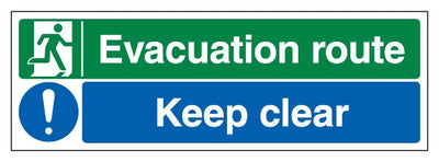 Evacuation Route Keep Clear