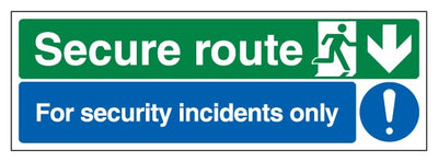 Secure Route Arrow Down Security Incidents Only