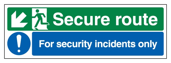 Secure Route Arrow Down Left Security Incidents Only