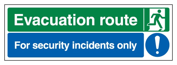 Evacuation Route Right Security Incidents Only