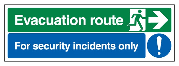 Evacuation Route Arrow Right Security Incidents Only